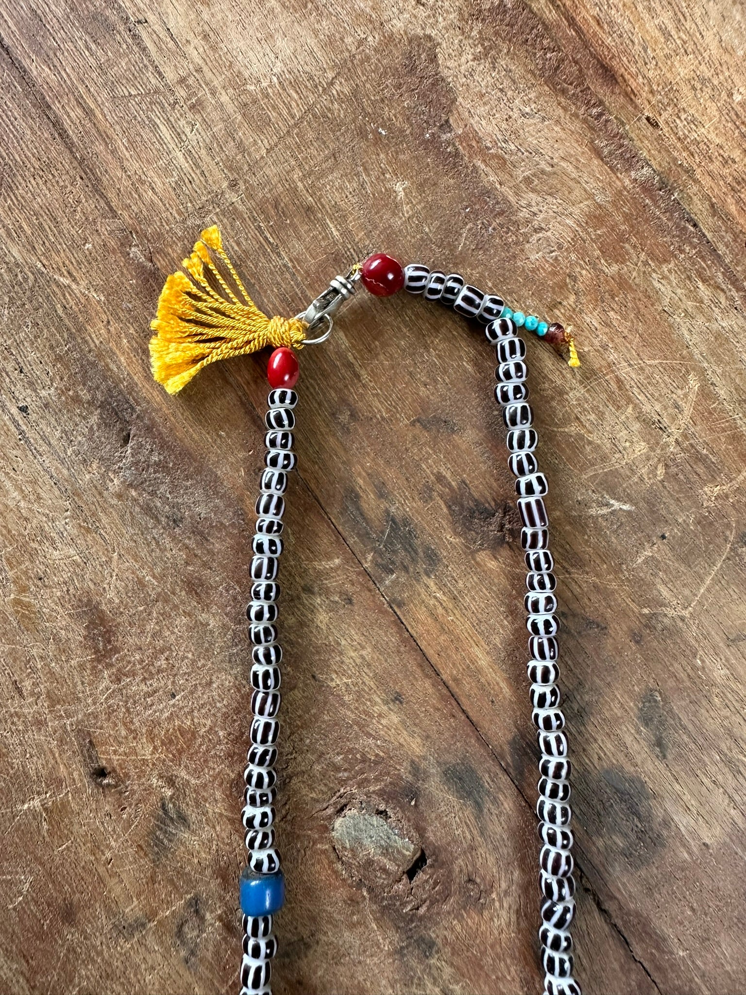Trade Bead Necklace with Coral and Turquoise