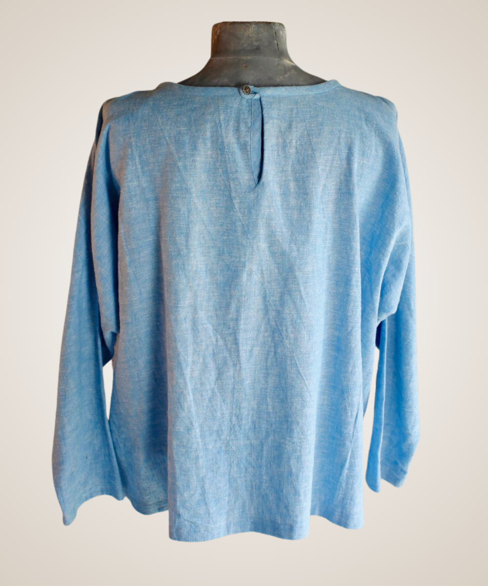 Chambray Poet's Blouse