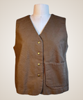 Brown Canvas & Denim Vest