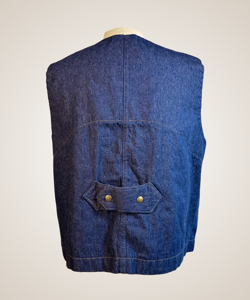 Brown Canvas & Denim Vest