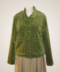 Olive Velvet Snap Jacket (Reversable)