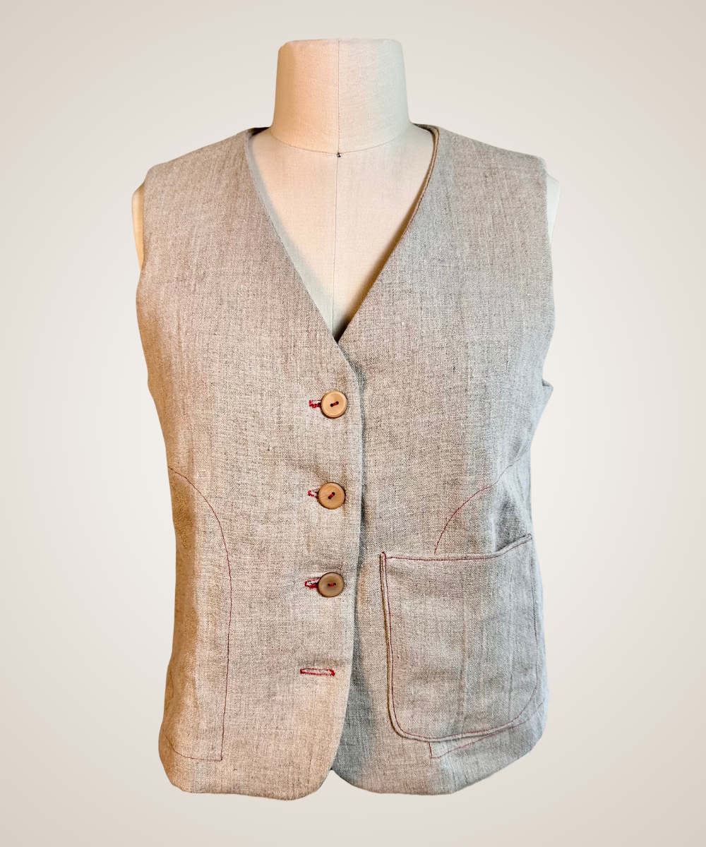 Natural Linen Vest