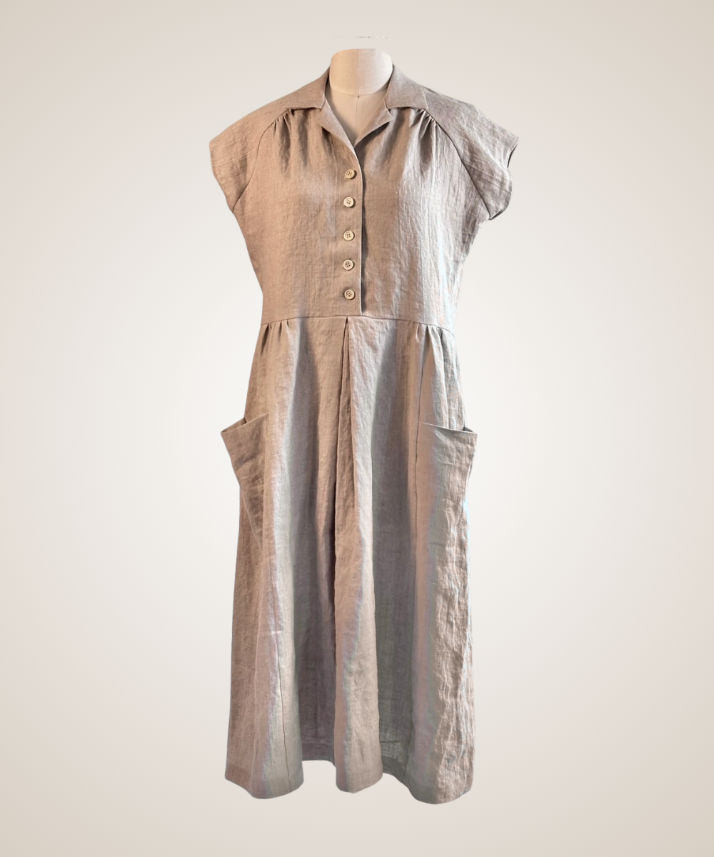 Elly Dress in Natural Linen