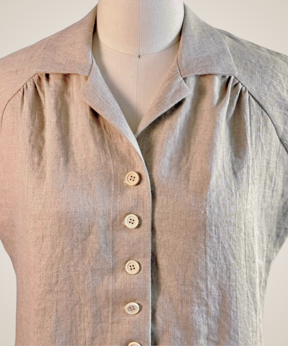 Elly Dress in Natural Linen