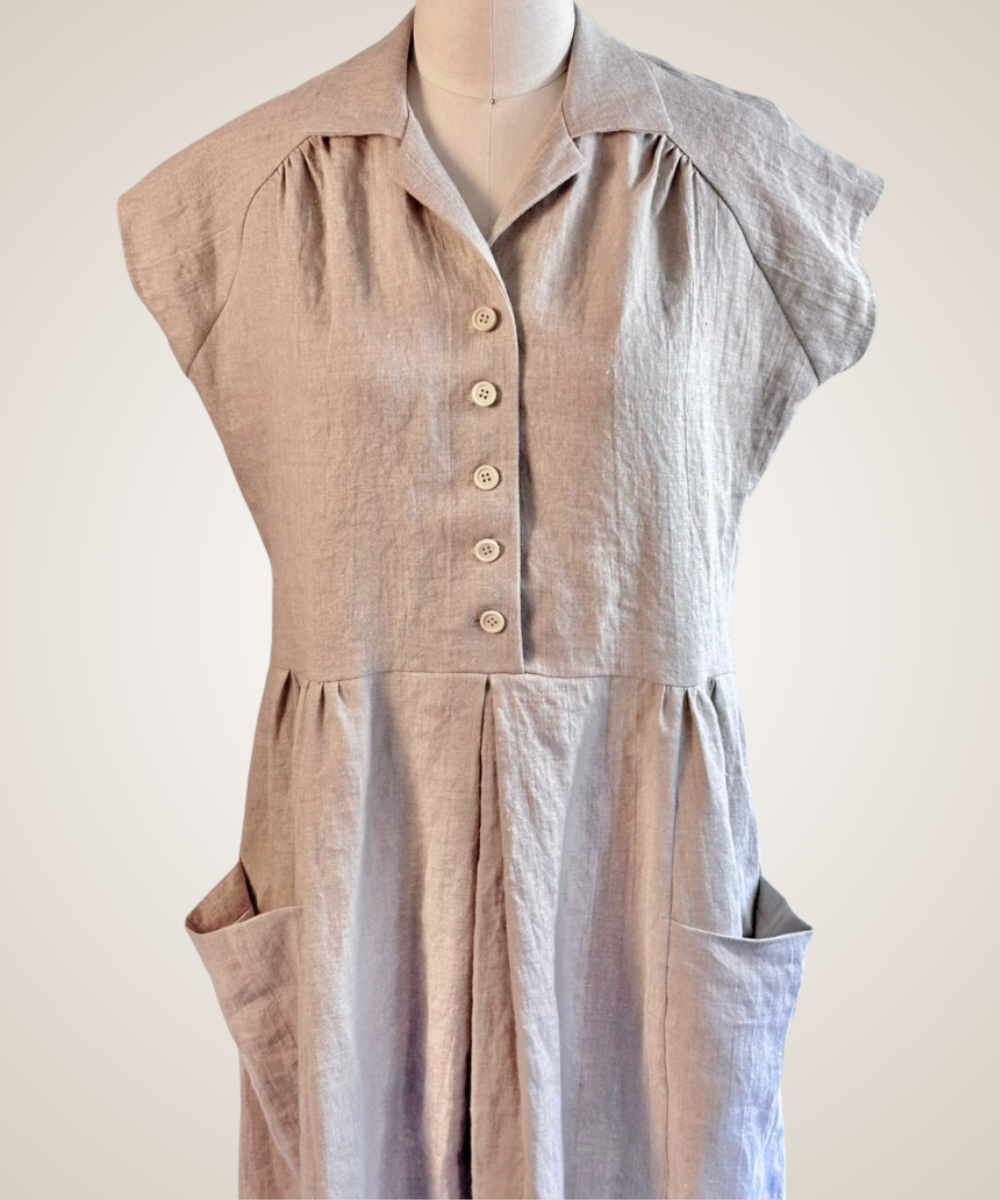 Elly Dress in Natural Linen