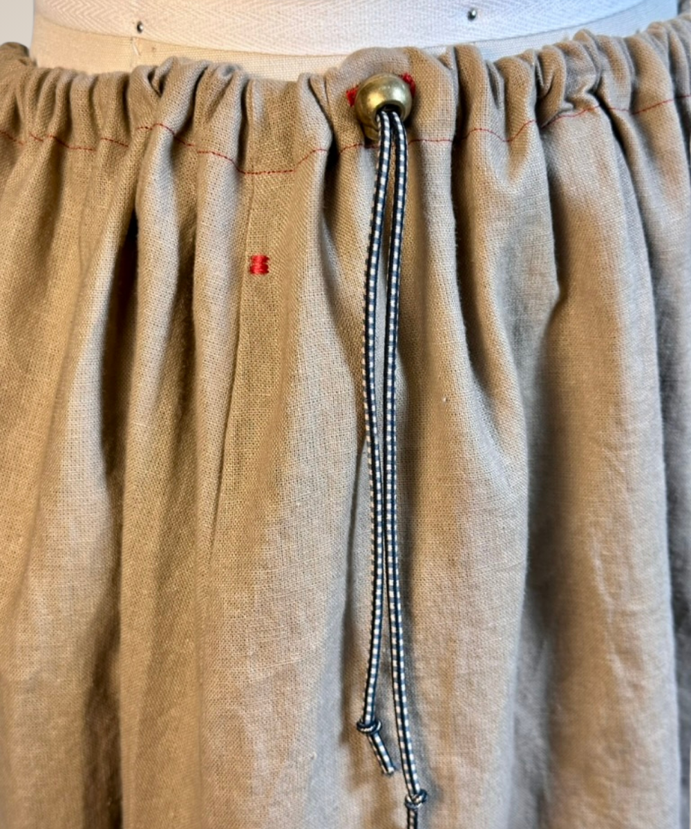 Tan Linen Maxi Skirt