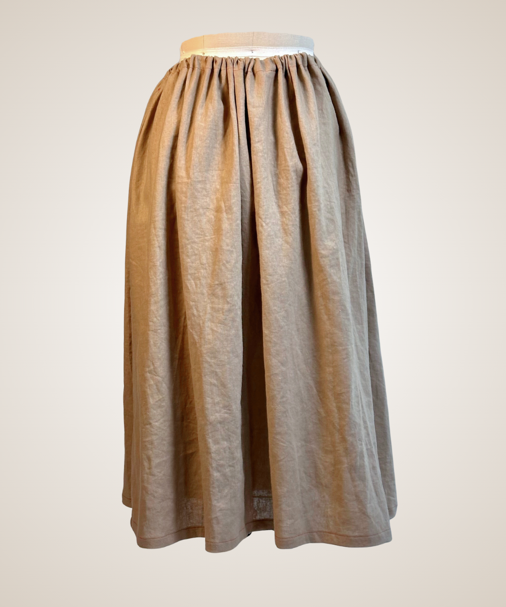 Tan Linen Maxi Skirt