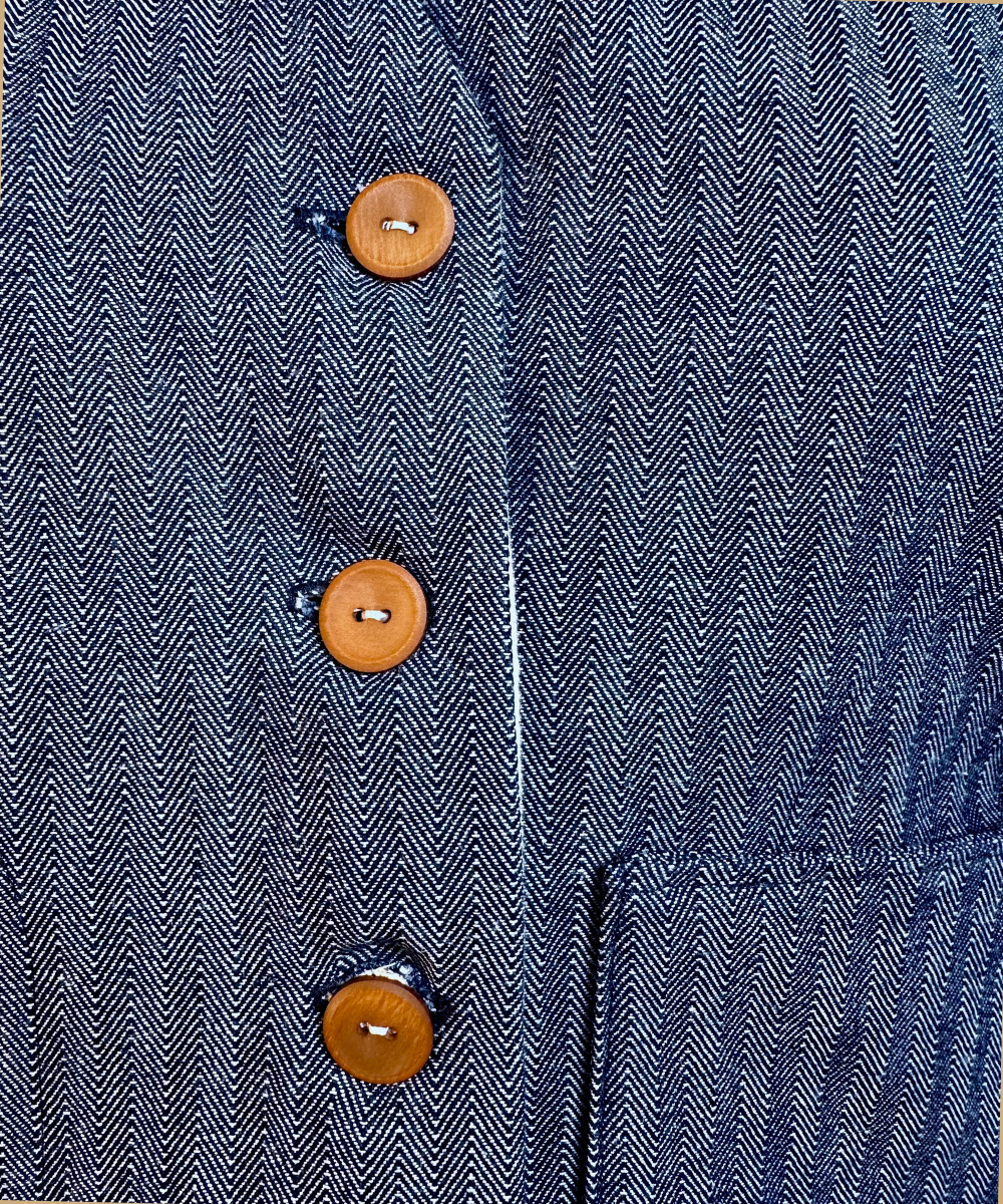 Navy Herringbone Vest