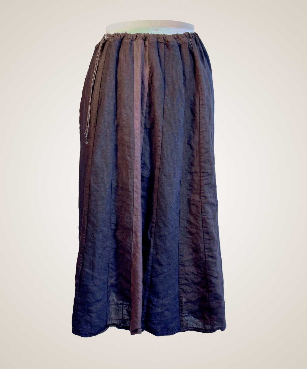 Pieced Linen Maxi Skirt