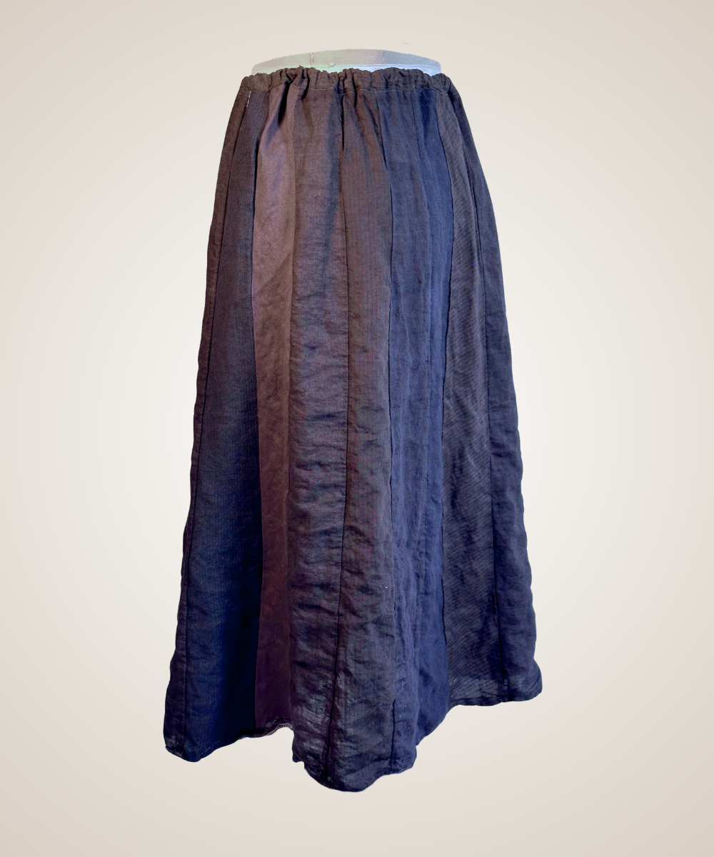 Pieced Linen Maxi Skirt